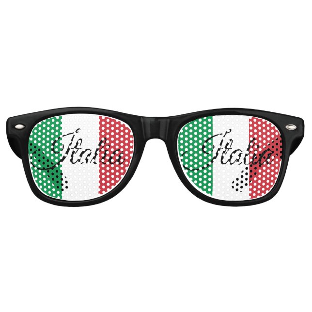 Lunettes de soleil au drapeau italien et nuances d (Devant)