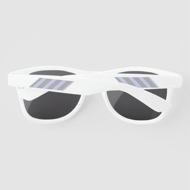 Lunettes de soleil blanc et vert pour femmes (Dos)