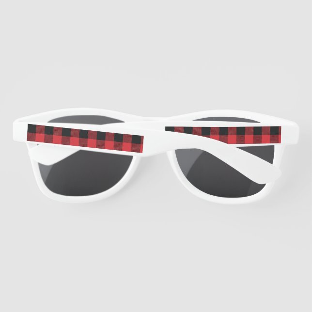 Lunettes De Soleil Buffalo Plaid Christmas Red and Black Check (Dos)