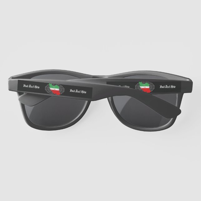 Lunettes De Soleil Carte de l'Iran avec drapeau et emblème (Dos)