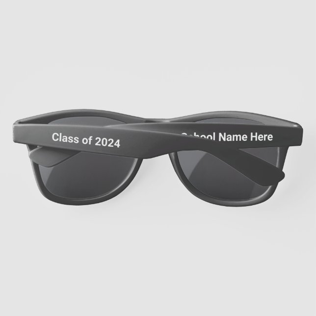 Lunettes De Soleil Classe de 2024 et Modèle du nom de l'école seconda (Dos)
