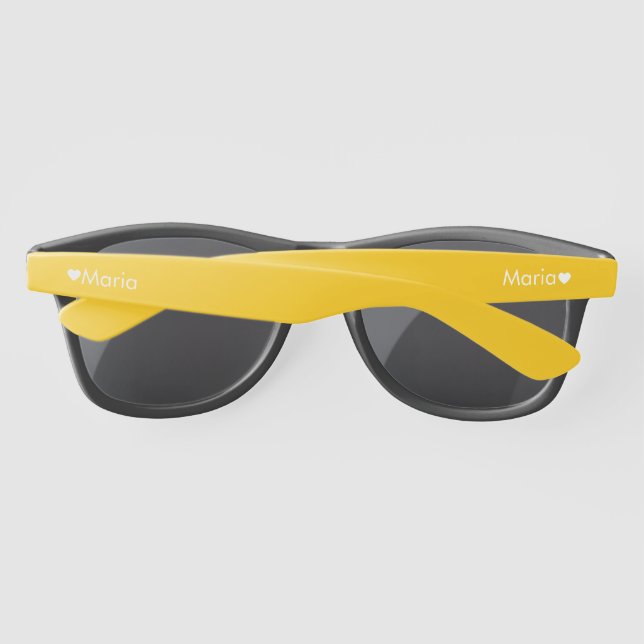 Lunettes de soleil Coeur Monogrammé Jaune Noir (Dos)