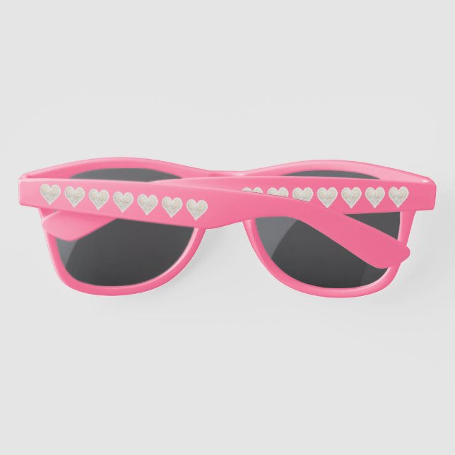 Lunettes De Soleil Cœurs Blancs de Fillettes (Dos)