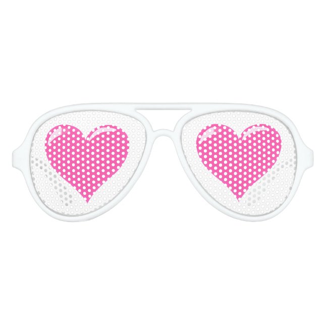 Lunettes de soleil de fête avec des cœurs roses (Devant)