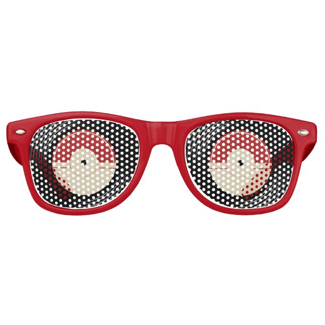 Lunettes de soleil de fête en vinyle rétro – Thème (Devant)