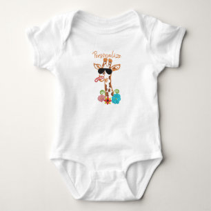 Lunettes de soleil de girafe idiote Body bébé drôl