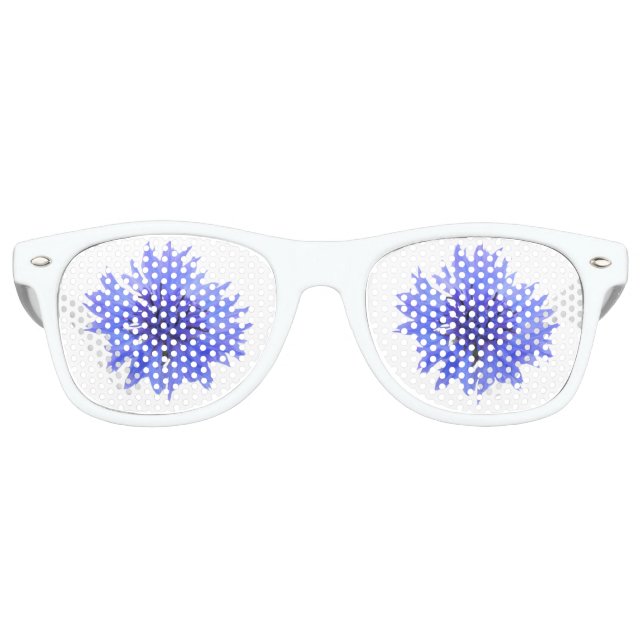 Lunettes de soleil de la fête - fleur de maïs bleu (Devant)