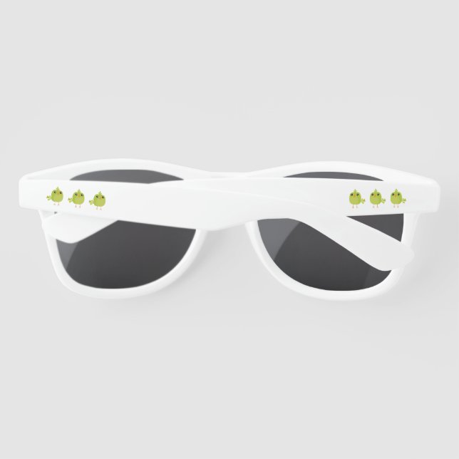 Lunettes De Soleil Dessin animé d'oiseau vert   (Dos)
