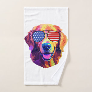 Lunettes de soleil drapeau américain Retriever dor