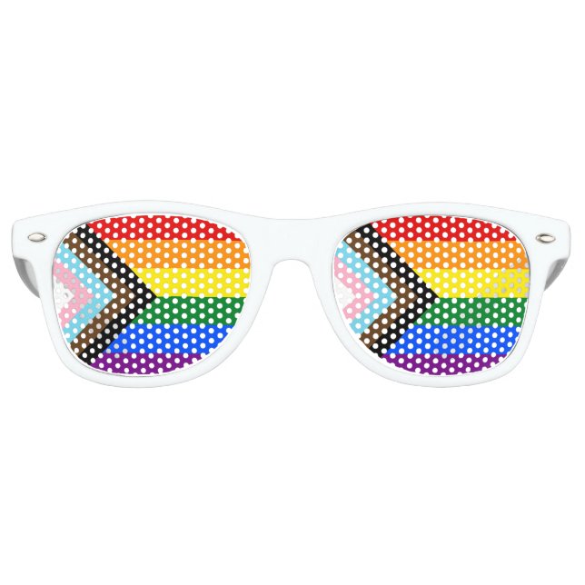 Lunettes de soleil Drapeau de Progrès Arc-en-ciel, (Devant)