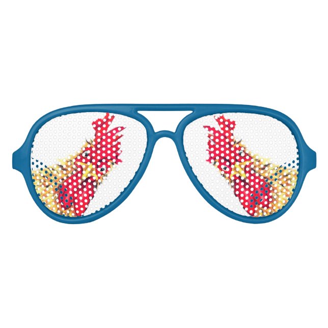 Lunettes de soleil drôles de coq surprises (Devant)
