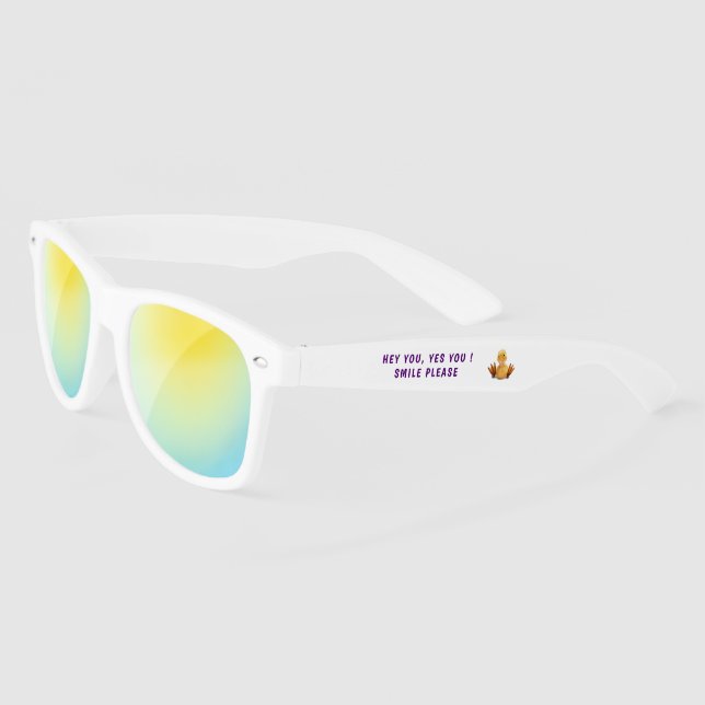 Lunettes de soleil drôles Texte accrocheur et cane (Gauche)