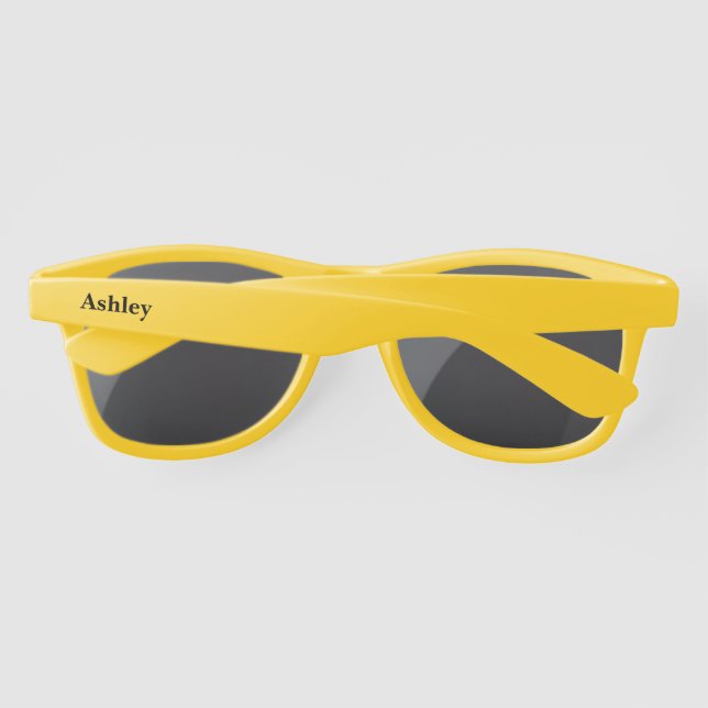 Lunettes de soleil en plastique nom personnalisé (Dos)