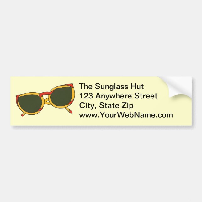 Lunettes de soleil en Stickers pare-chocs jaunes e (Devant)