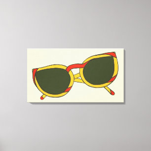 Lunettes de soleil en toile jaune et rouge