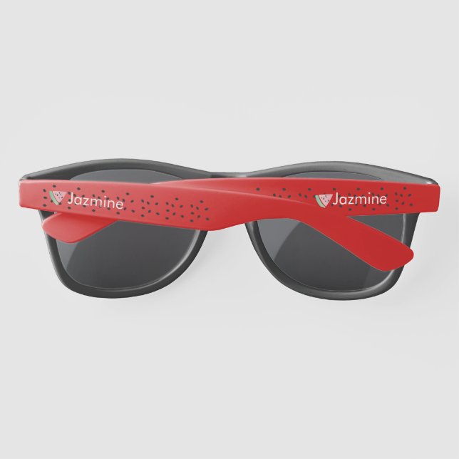 Lunettes De Soleil Été Pastèque Rose Monogrammé Rouge Noir (Dos)