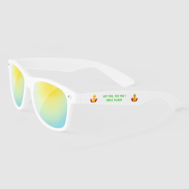 Lunettes de soleil Funny Duck - Texte personnalisé (Gauche)