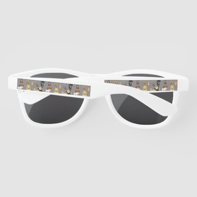 Lunettes De Soleil gray background dogs (Dos)