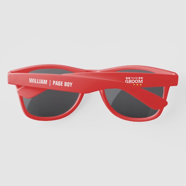 Lunettes De Soleil Groupe d'équipe | Groomsman | Licence | Blanc noir (Dos)