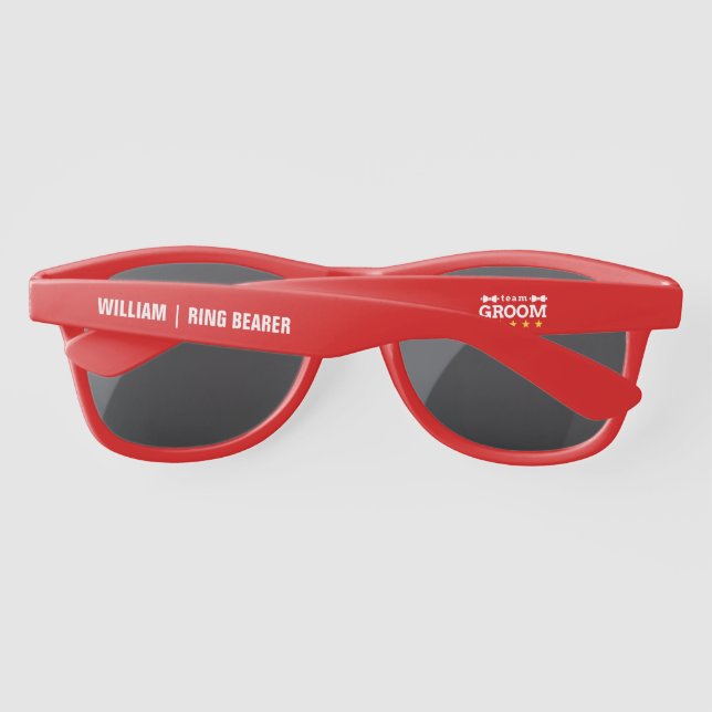 Lunettes De Soleil Groupe d'équipe | Groomsman | Licence | Blanc noir (Dos)