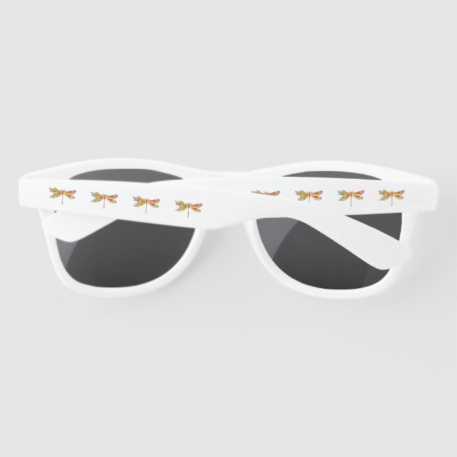 Lunettes De Soleil libellule de fleurs jaunes (Dos)