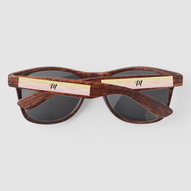 Lunettes De Soleil logo monogramme minimal simple ajouter votre aquar (Dos)