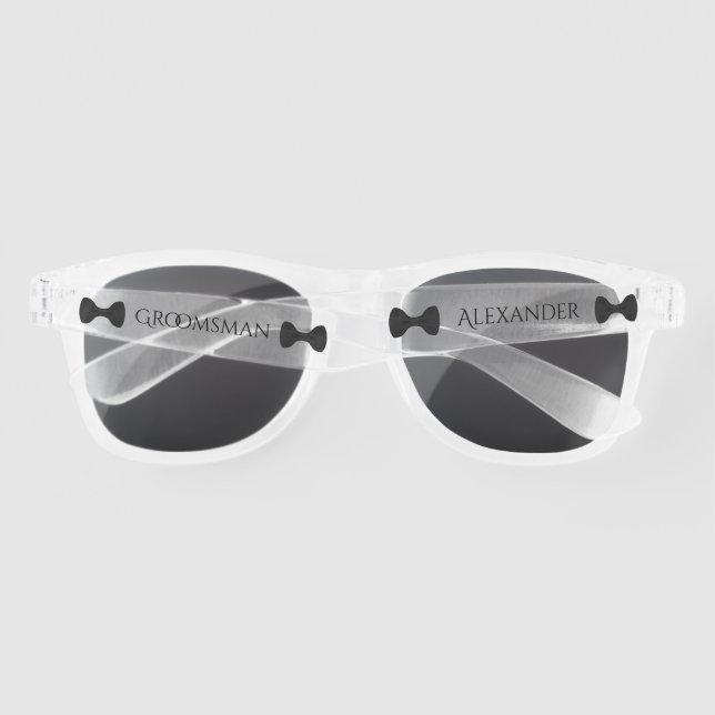 Lunettes De Soleil Mariage amusant Groomsman Black Cravate (Dos)