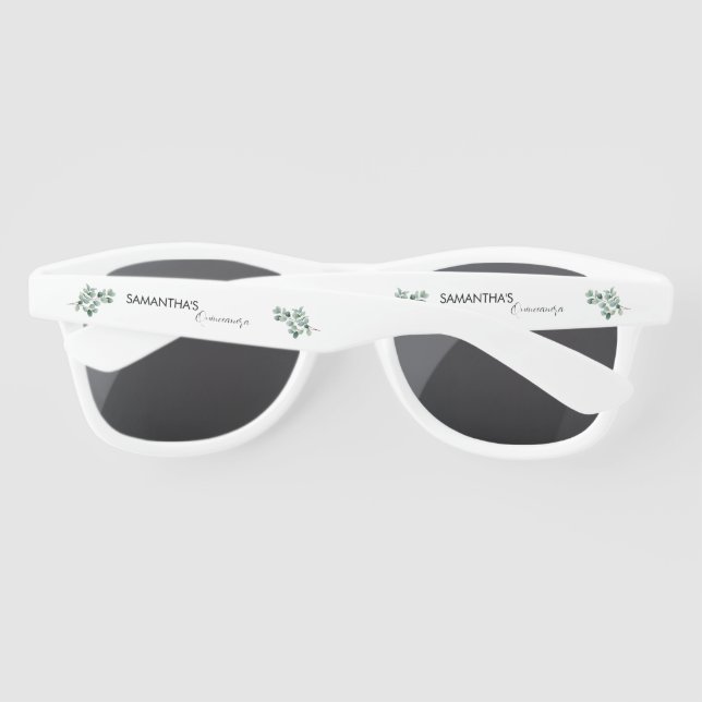 Lunettes De Soleil Mariage Moderne avec Feuillage d'Eucalyptus (Dos)
