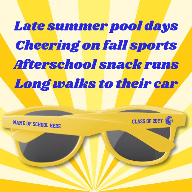 Lunettes De Soleil Mascotte de lion jaune et bleu (Créateur téléchargé)