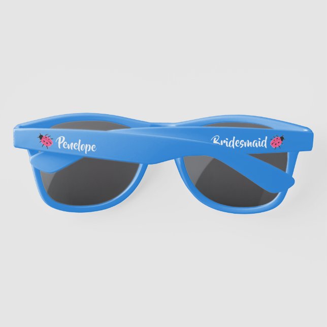 Lunettes De Soleil Mignonne fille rose tachetée avec nom (Dos)