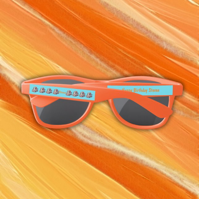 Lunettes De Soleil Monogrammed Happy Birthday - Voiture de course | (Créateur téléchargé)