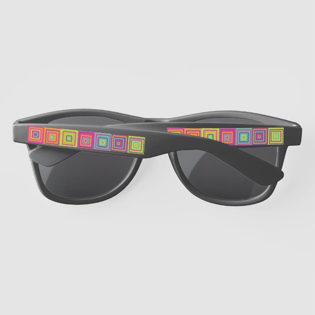 Lunettes De Soleil Motif de carrés (Dos)