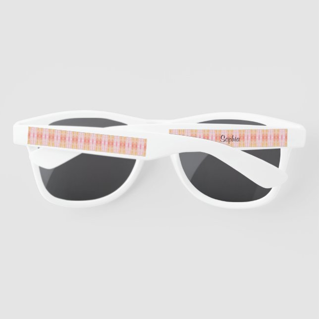 Lunettes De Soleil Motif Rose Et Jaune (Dos)