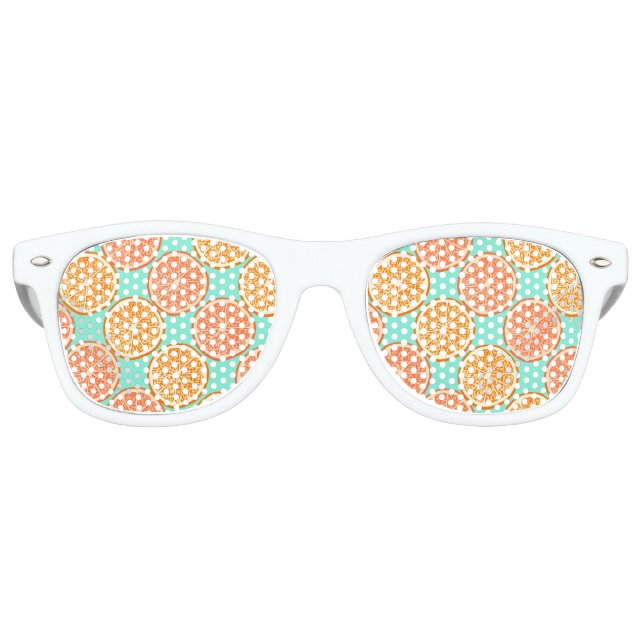 Lunettes de soleil orange Turquoise bleu blanc rét (Devant)