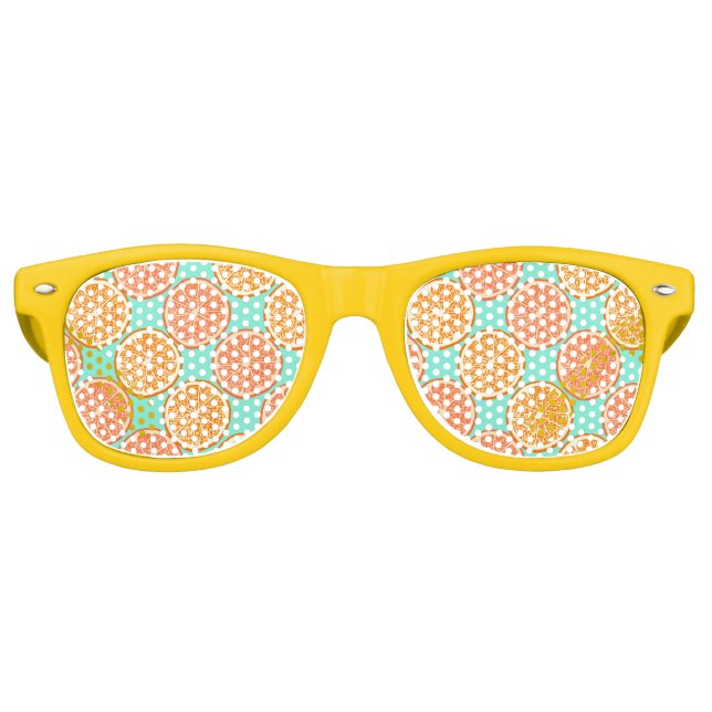 Lunettes de soleil orange Turquoise bleu jaune rét (Devant)
