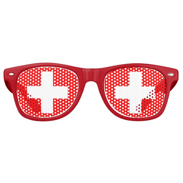 Lunettes de soleil Party Shades - drapeau suisse (Devant)