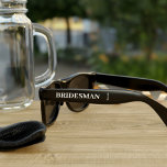 Lunettes de soleil personnalisées pour marié<br><div class="desc">Une paire de lunettes de soleil est exactement ce dont votre Bridesman a besoin pour la Bachelorette Party. Ajoutez simplement son nom et votre date de mariage et appelez-le fait. Peut être utilisé pour n'importe quel membre de votre fête de mariage. Veuillez noter que la date du mariage est un...</div>