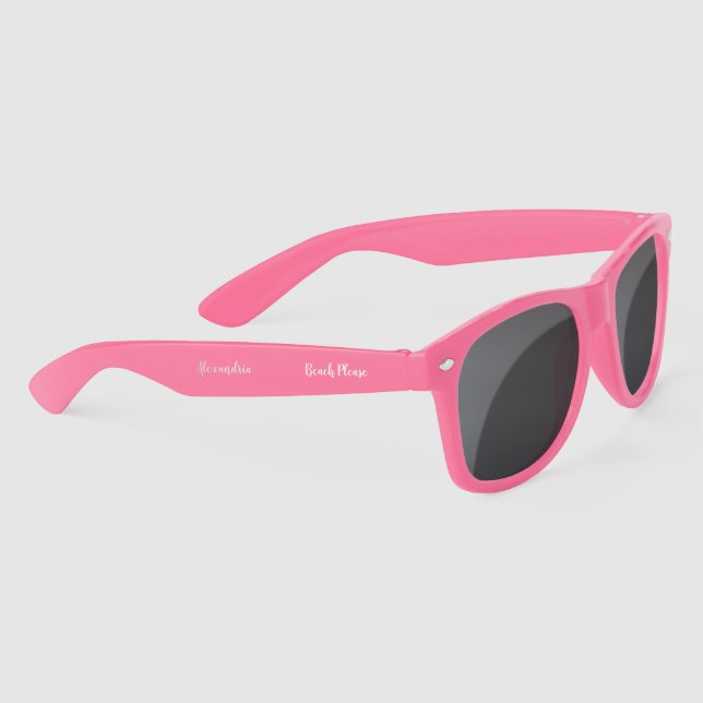 Lunettes De Soleil Plage personnalisée S'il vous plaît rose (Droite)
