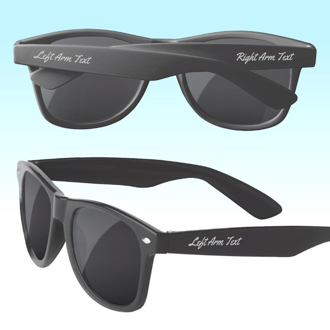 Lunettes De Soleil Police de caractères Silver Grey Script Personnali (Créateur téléchargé)