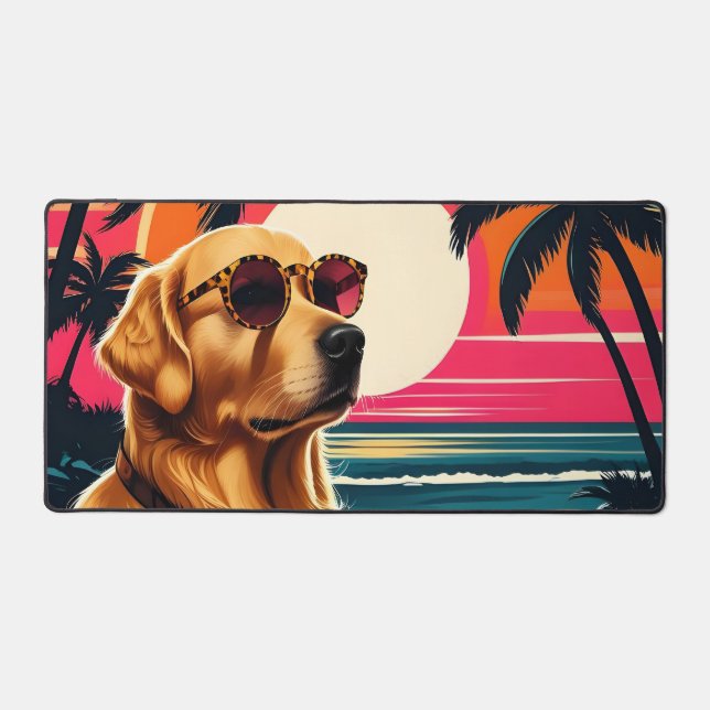 Lunettes de soleil pour chien rétro Plage au couch (Recto)