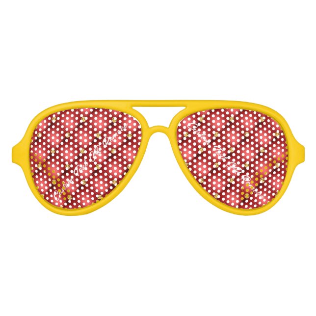Lunettes de soleil Red Gold avec texte personnalis (Devant)