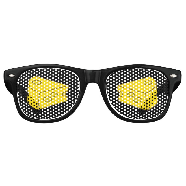 Lunettes de soleil rétro au fromage jaune (Devant)