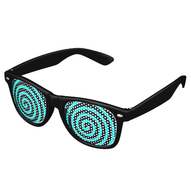 Lunettes de soleil rétro bleu clair hypnotisées no (Angulaire)