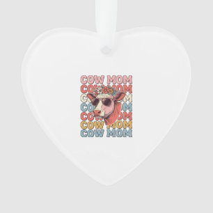 Lunettes de soleil rétro Cow Mom gravure vintage C