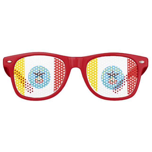 Lunettes de soleil rétro drapeau de Columbus, Ohio (Devant)
