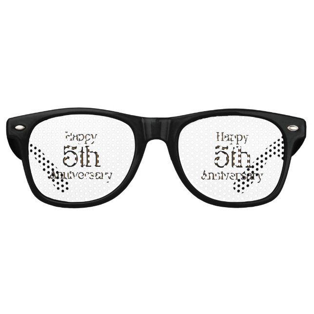 Lunettes de soleil rétro pour fête de 5e anniversa (Devant)