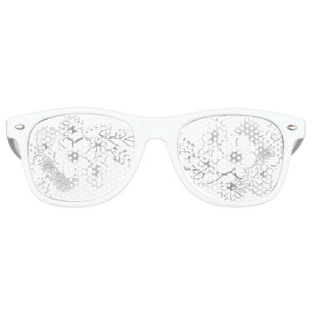 Lunettes de soleil rétro pour mariage floral (Devant)