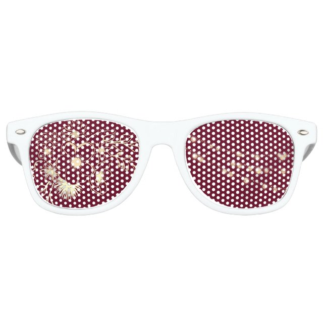 Lunettes de soleil rétro pour mariage rouge Bourgo (Devant)