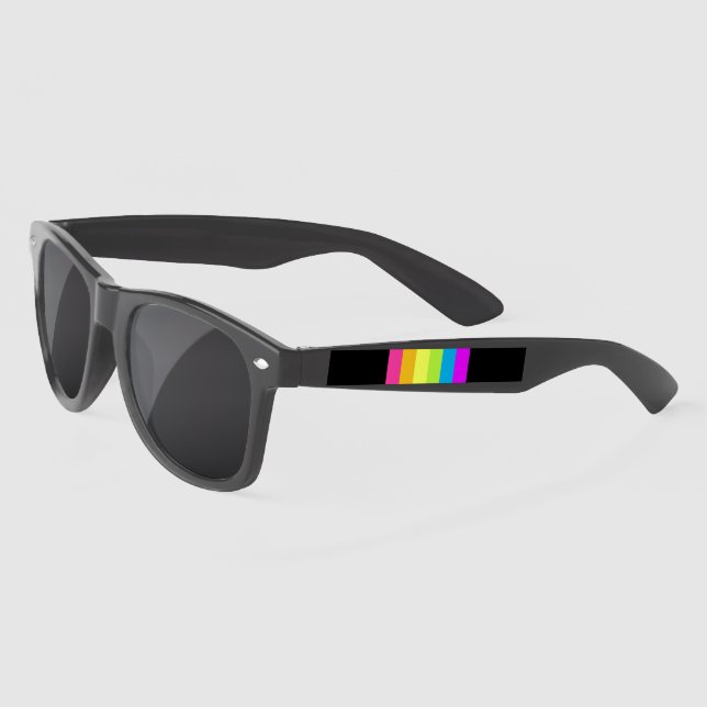 Lunettes de soleil Retro Stripes (Black & Neon Mul (Gauche)