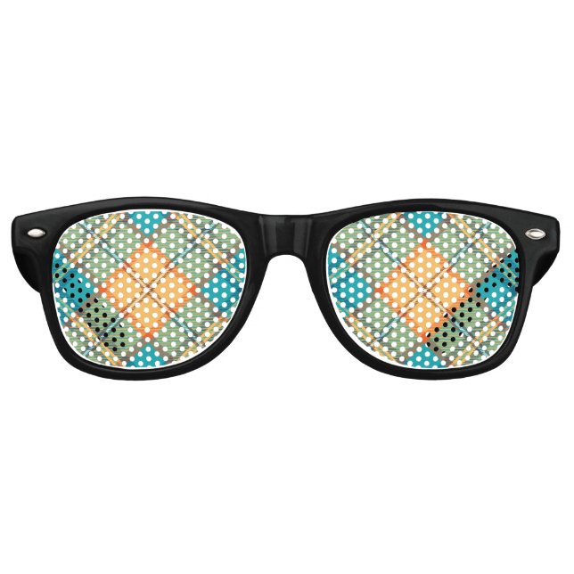 Lunettes de soleil rétro tartan Kingfisher (Devant)
